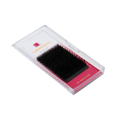 China Private Label Cashmere Natural Long Flat Lashes Individual Black Mink Flat Eyelash Extension Eyelash Salon Use Foil Back Extension for sale