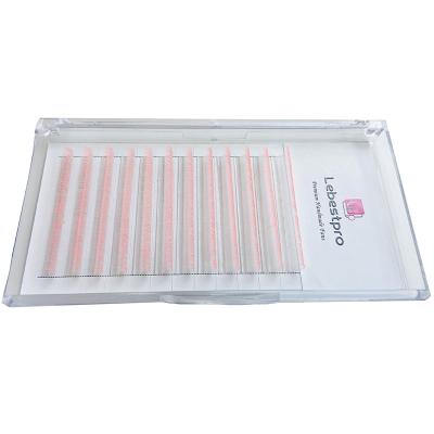 China Professional Colored Russian Volume Eyelash Mixbox Colored Individual Eyelash Silk Eyelash Extension 7mm- 28mm for sale