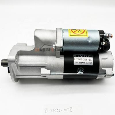 中国 エグババター用スペアパーツ 24V 4HK1 6HK1 イスズウ ZAX200-3 ZAX230-5 0-24000-0178用のスタートモーター 販売のため