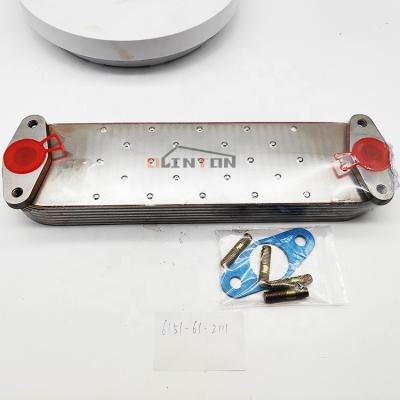 China Excavator Cooler Parts 6D125 7P 8P Oil Cooler Core 6152-62-2110 6151-61-2111 for sale