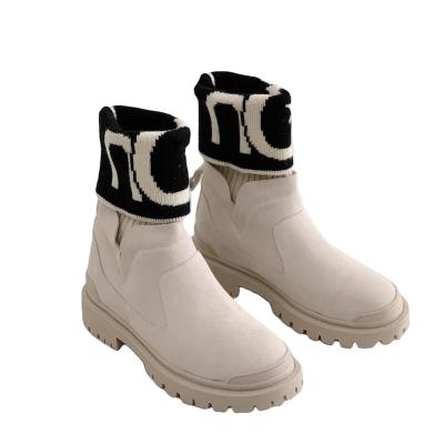 China Fashion Trend SKU Designer Woolen Winter Warm Outdoor Shoes Rubber Non-slip Women's Brand Snow Boots for sale