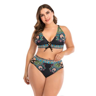 China 2020 Fashion High Quality Breathable Large Cup Large Size Character Printed Ladies Swimsuit for sale