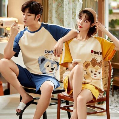 China 2020 Women Cotton Sleepwear Quick Dry Knitted Fashionable Pajamas Set For Girl Printed Pajamas for sale