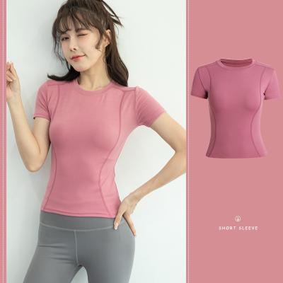 China 2021 Breathable Plus Size T-shirt Women Solid Sports Short Sleeve Wear Clothes For Ladies for sale