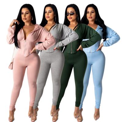 China 2021 New European Amazon QUICK DRY Women's Bestselling Zipper Hooded Cardigan Pants Fashion Sportswear For Girl for sale