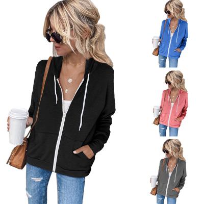 China Anti-wrinkle spring and autumn zip up hoodie designer slim women's cashmere hoodie wholesale zipper up custom hoodie women coat for sale