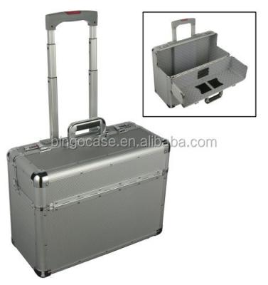 China Durable Aluminum Pilot Case Laptop Briefcase Trolley Bag for sale