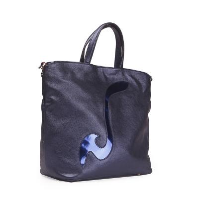 China Other Guangzhou Factory Women Fashion Shoulder Bag PU Solid Color Leather Large Capacity Tote Bag for sale