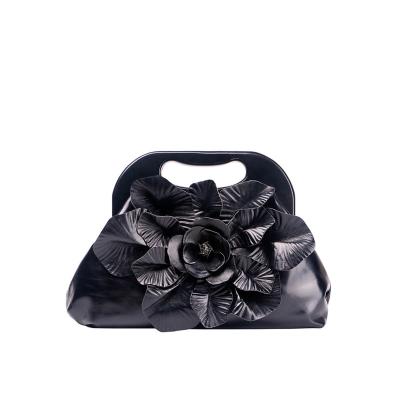 China Lady Women's Tote Bags Ethnic Evening Clutches Handbags Formal Party With 3D Flower for sale