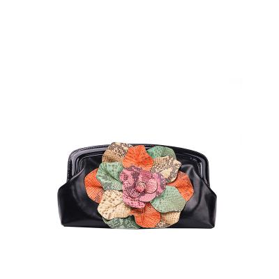 China Other High Quality Multicolor Designer Bag Multicolor Large Womens 3D Flower Ethnic Handbags Clutch for sale