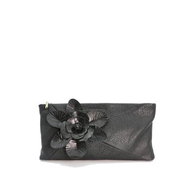 China Other New Arrival Unique Design Clutch Handbag Solid Color Women Bag Flower Leather Pouch for sale