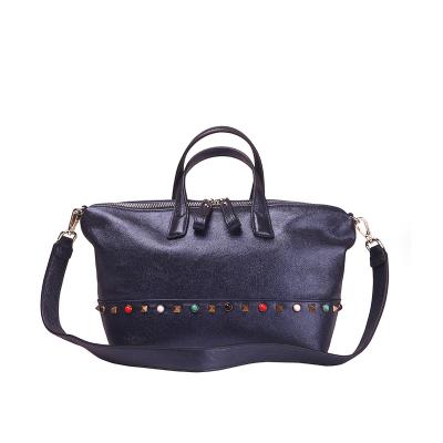 China Other High Quality Hot Sale Tote Bag Large Capacity Color Rivets Women Handbag Ladies Luxury Leather Bag for sale