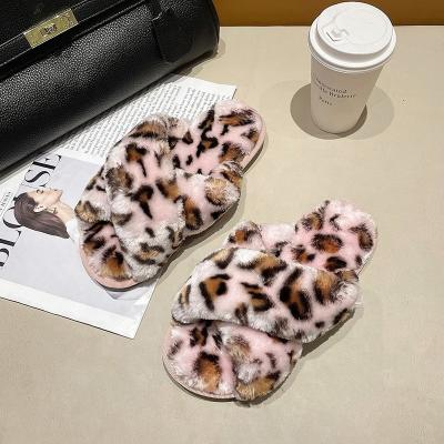 China Mules Love Girl Women's Slippers Leopard Print Logo Indoor Slippers For Women Ladies Bedroom Warm Slippers for sale