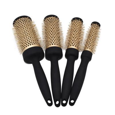 China Gold Barber Styling Cutting Tools Bling Barber Shop Combs Inner Loop Comb Hot Seller Hair Dressing Roller Comb for sale