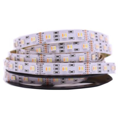 China Decoration rgbcct led strip 24v 5050 smd 5 in 1 12mm 5 colors in 1 60leds/m rgbww rgb rgbcw cct led strip for sale