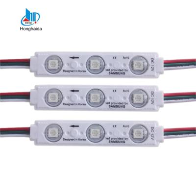 China Dreamy Full Channel Letter 12v smd 5050 color advertising chasing injection 3 wire RGB IC led module for sale