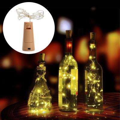 China String Light 1m 10leds 2m Copper Wire 20leds Battery Operated Christmas Fairy String Lamp Led Wine Bottle Cork Lights for sale