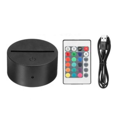 China Modern 5v usb remote control 3d rgb led night light touch base abs acrylic graphite for sale