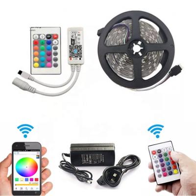 China Decoration 5m smd 10m 5050 RGB led magic wifi controller smart led strip kit home light wifi for sale