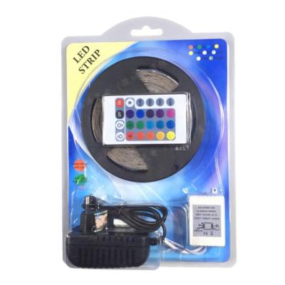 China Decoration 5m waterproof rgb smd 12v 2835 led strip come with IR remote led controller and power supply for sale