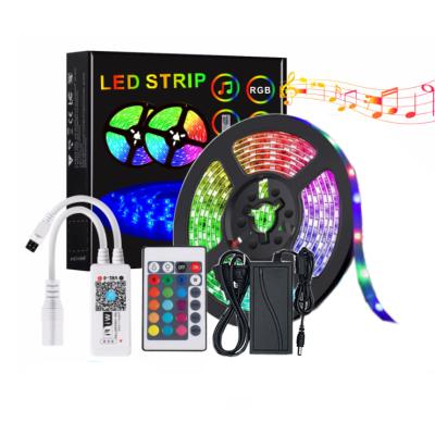 China 12v decoration smd 5050 rgb kit color changing smart wifi led strip lights with remote for home lighting for sale