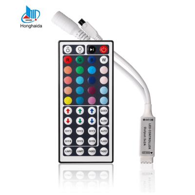 China rgb led strip lighting dc5-24v 44keys mini ir remote control rgb led strip light mini led controller for sale