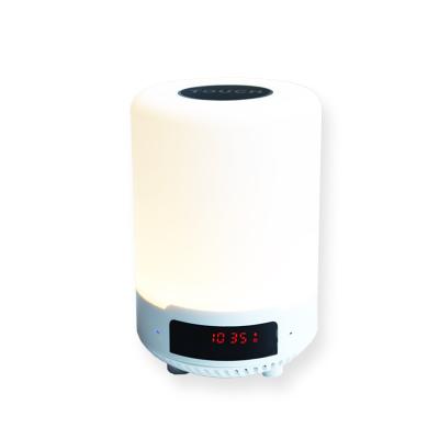 China 3D 7 Colors Table Portable Wireless Color Clock Speaker Night Light Flashing Changing Lamp for sale