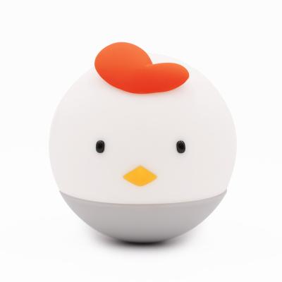 China Creative Warm Room Light Tumbler LED Chicken Silicone Children Night Light for sale