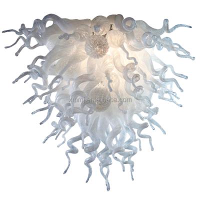 China Art Decor Custom handmade modern frosted white murano blown glass chandelier for sale