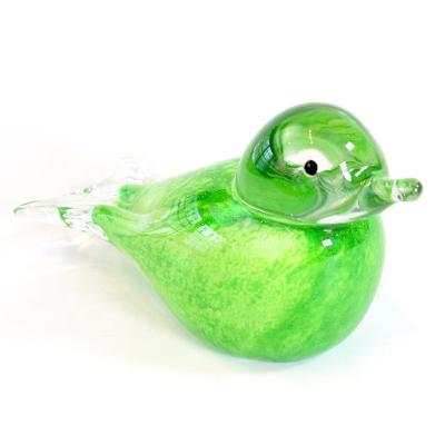 China Europe business gift paperweight animal handmade puffy murano bird glass figurines for sale