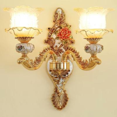 China European Modern European Metal Glass Home Hotel Indoor Decorative Wall Lamp for sale