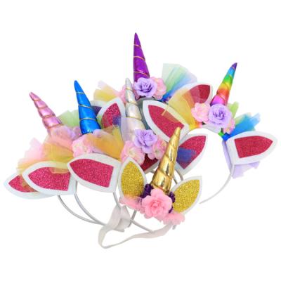 China New Cartoon Animal Fashion Cute Flower Headband Party Supplies Kids Baby Snap Headband for sale