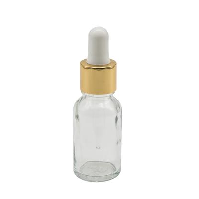 China 15ml Essential Oil Clear Essential Oil Bottles Serum Glass Bottle With Dropper for sale