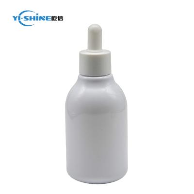 China For 120ml PET Cosmetic White Plastic Bottle With White Dropper Cap for sale