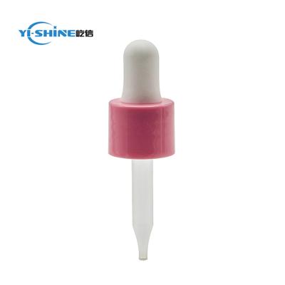 China Non Spill Pink Glass Dropper Pipette Plastic Dropper Tip Cap 18 415 for sale