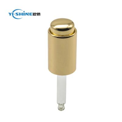 China Non spill custom 18mm push-botton press gold aluminum dropper for sale