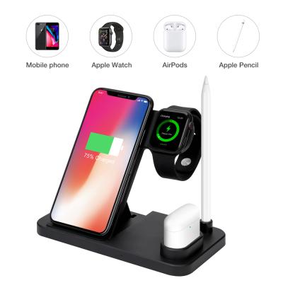 China PROFESSIONAL Qi 2020 10W Folded Stand 4 in 1 Wireless Charger Fast Charger for Iphone Samsung for sale