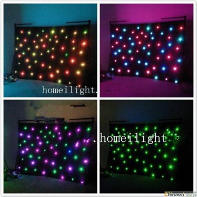 China Twinkling Star RGB Fireproof Velvet  LED Curtain Cloth With DMX Controller for sale