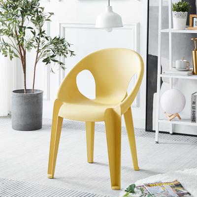 China Mosern Simple Modern Stylish One-Piece Relax Banquet Stools Cafe Plastic Balcony PP Working Seat Dining Chair for sale