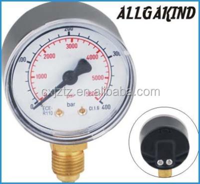 China Y50A3 CNG Pressure Gauge Into 400bar High Pressure Gauge 2.0