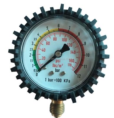 China plastic snap len in rubber cover pressure gauge Y63AP for sale