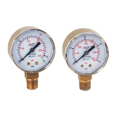 China 50mm Acetylene Pressure Gauge In Snap On Plastic Dry Window Pressure Gauge Steel Case 2.0