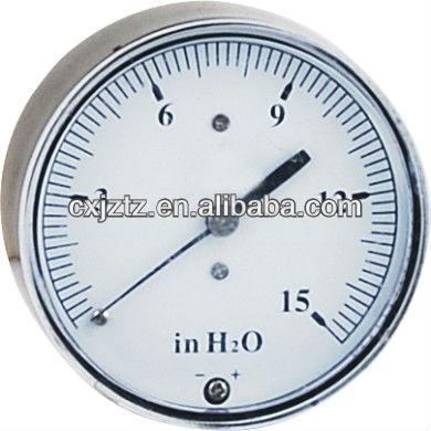 China 63mm Back Brass Pressure Gauge Gas Pressure Gauge Connection Black Steel Capsule Case 2.5