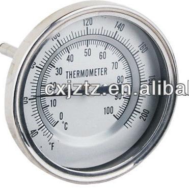 China WSSZ2FA75 75mm All Stainless Steel Bimetal Reset Thermometer 100