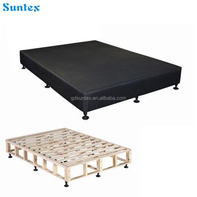 China Rounded edges to ensure your safety Hot Selling KD Fabric Bed Frame Solid Wood Bed Base for sale