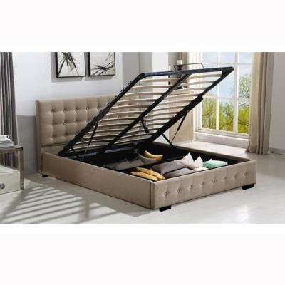 China Modern Style Upholstered Storage Fabric Gas Lift Storage Bed for sale