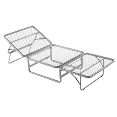 China Easy Metal Bed Frame Iron Steel Folding Single Bed for sale