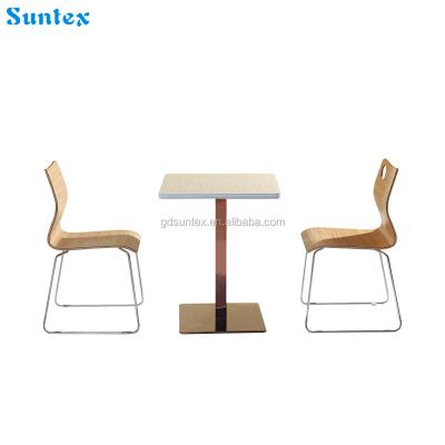 China Modern PANEL Restaurant Dining Furniture Fast Food Table And Chair Set for sale