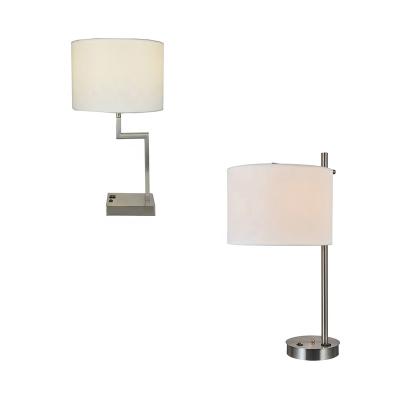 China Lighting Works New Design Hotel Bedside Light Brush Nickel Table Lamp Around Desk Light for sale