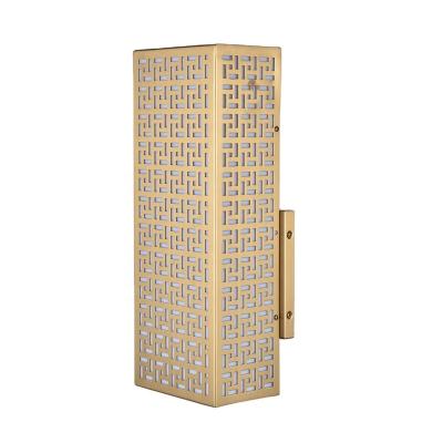 China Lighting works hotel project iron indoor gold grid led wall sconce lamp light factory sale for sale